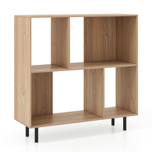 Open Shelf Bookcase with 4 Compartments-Natural Kids Crystal