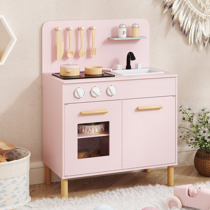 Kids Kitchen Playset with Cooking Accessories and Storage-White