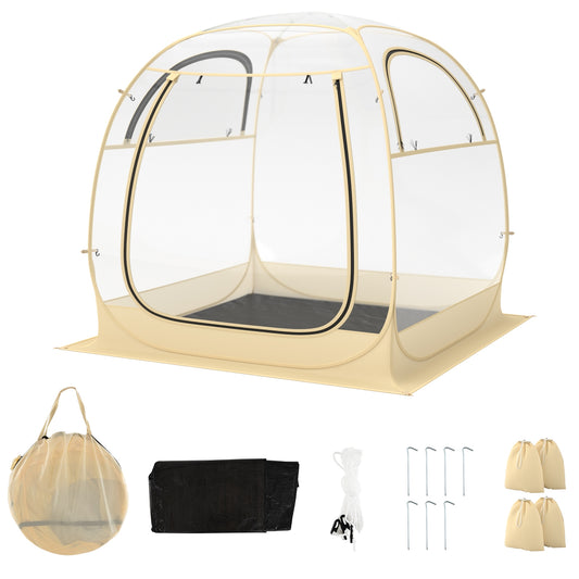 Instant Pop up Sports Tent with Carrying Bag and Floor Mat for 1-2/5-6 People-M Kids Crystal
