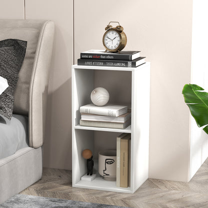 2 Cube Bookshelf with Back Guardrail for Living Room Bedroom-White