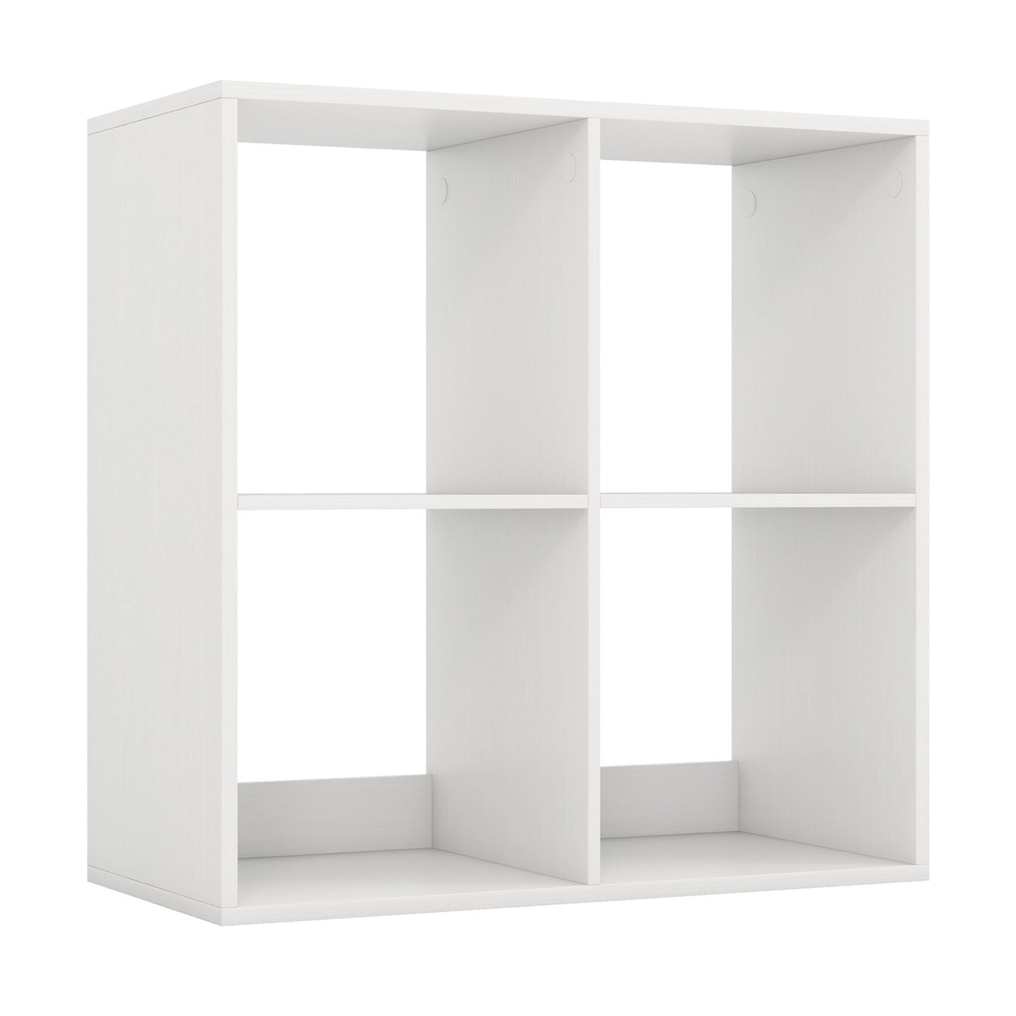 4 Cube Bookshelf with Back Guardrail for Living Room Bedroom-White Kids Crystal