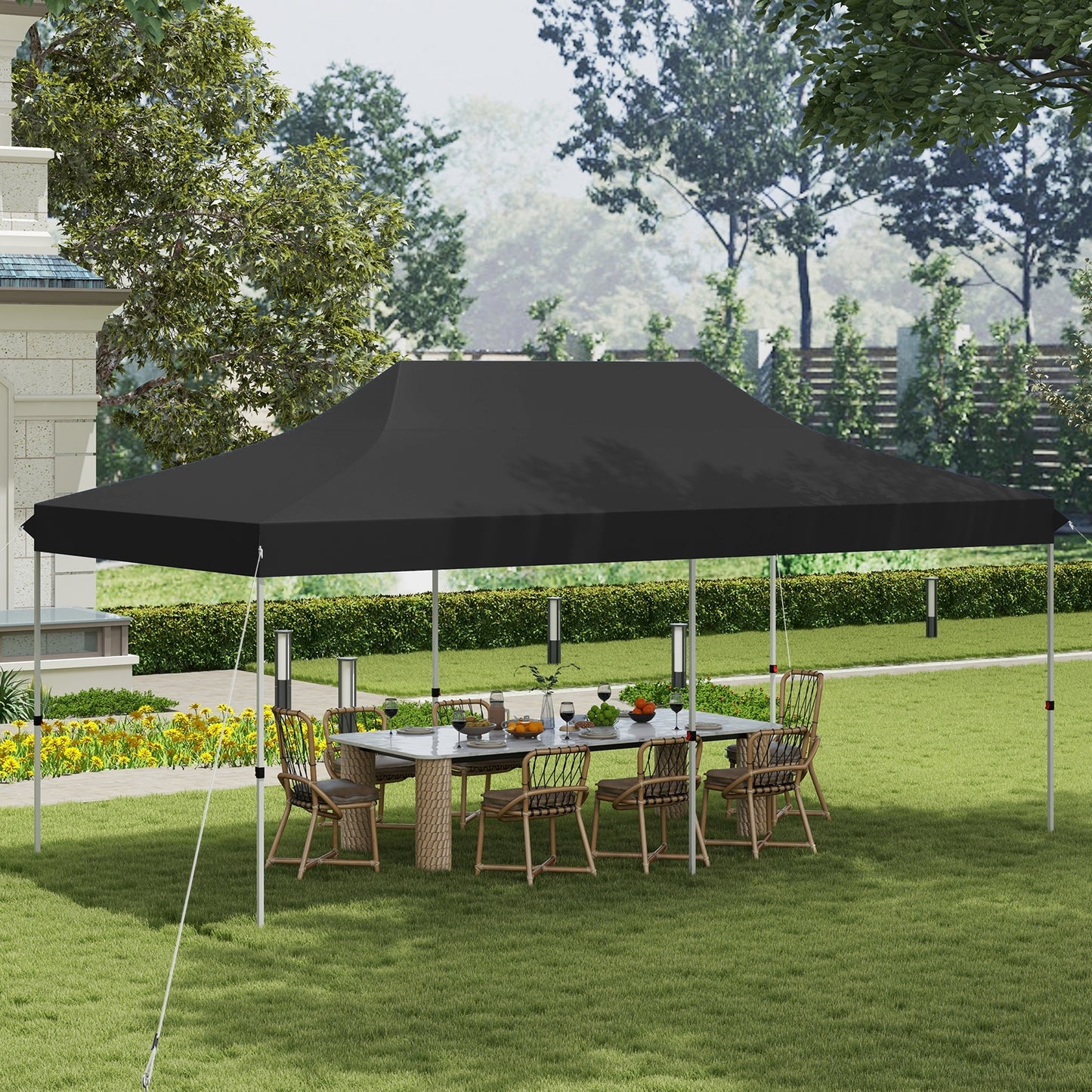 10 X 20 FT Pop up Canopy Tent Foldable Portable Outdoor Gazebo with Carry Bag-Black Kids Crystal
