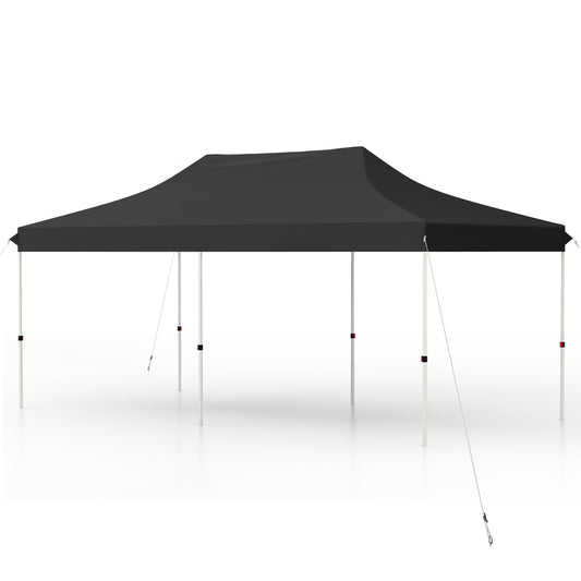 10 X 20 FT Pop up Canopy Tent Foldable Portable Outdoor Gazebo with Carry Bag-Black Kids Crystal