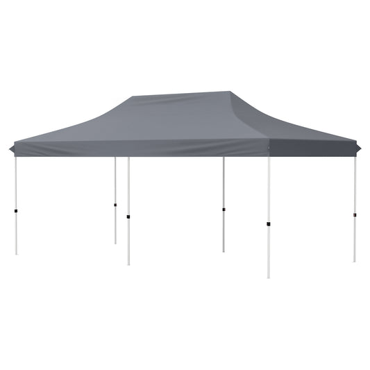 10 X 20 FT Pop up Canopy Tent Foldable Portable Outdoor Gazebo with Carry Bag-Gray Kids Crystal