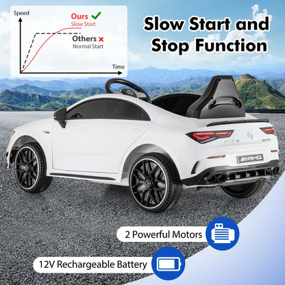 12V Kids Ride on Car Mercedes-Benz AMG CLA 45 with Remote-White