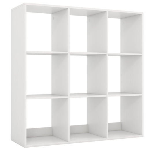 9 Cube Bookshelf with Back Guardrail for Living Room Bedroom-White Kids Crystal
