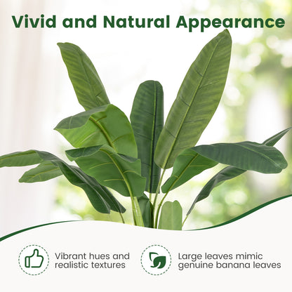 5.3 Feet Tall Bird of Paradise Artificial Plant Faux Banana Leaf Tree