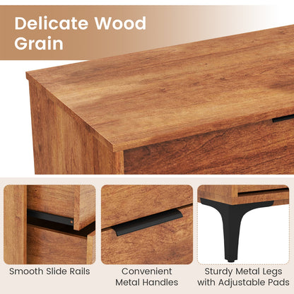 3 Drawer Dresser with Interlock System for Bedroom Living Room-Cherry