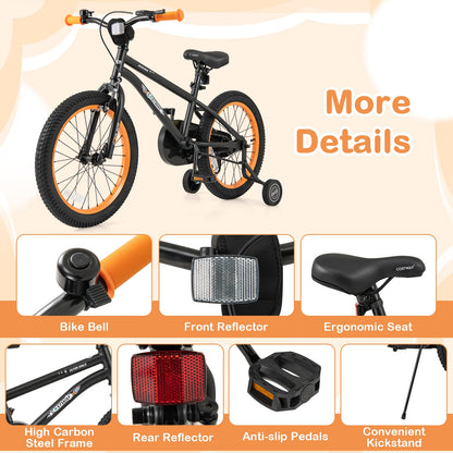 18-Inch Kids Bike Sport Bicycle for 4-8 Years Old with Adjustable Seat-18 inches