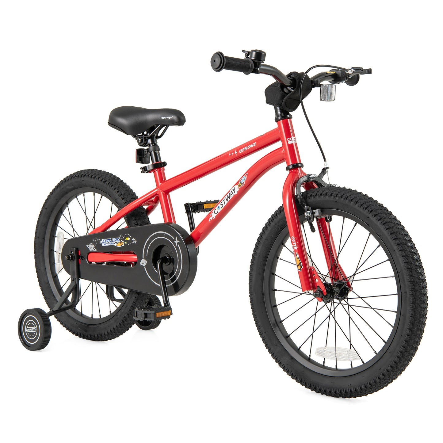 18-Inch Kids Bike Ages 3-8 with Handbrake and Coaster Brake and Bell Ring-18 inches Kids Crystal