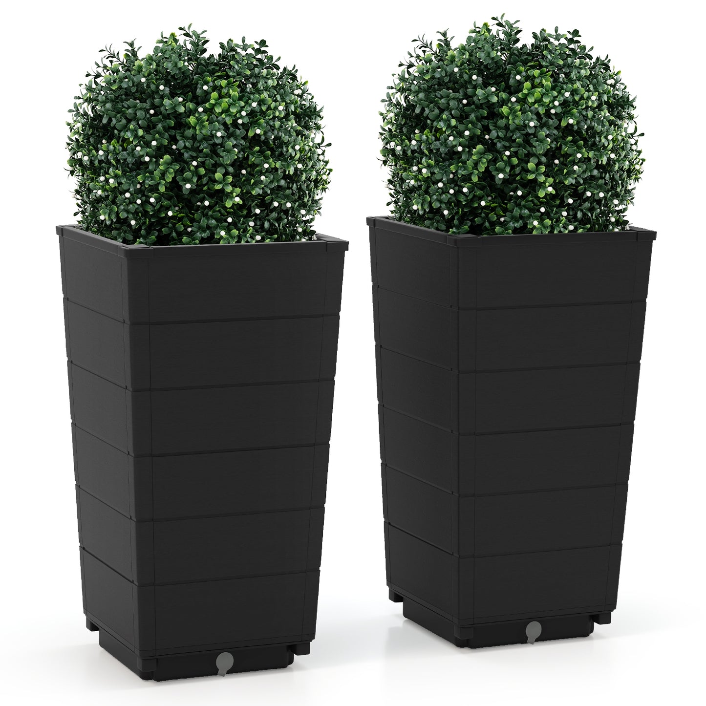 Modern Flower Planter for Front Porch and Lobby-Black Kids Crystal