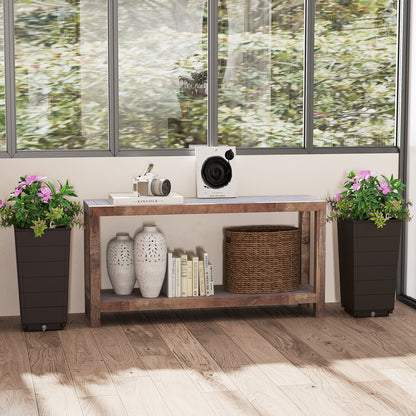 Modern Flower Planter for Front Porch and Lobby-Brown