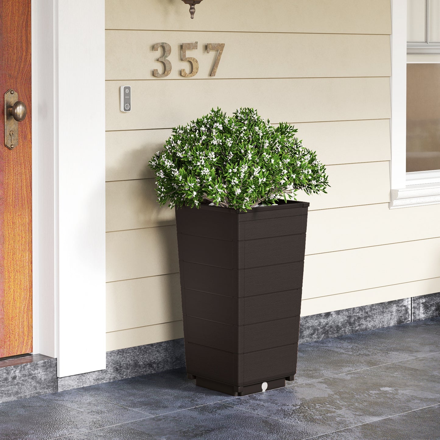Modern Flower Planter for Front Porch and Lobby-Brown Kids Crystal