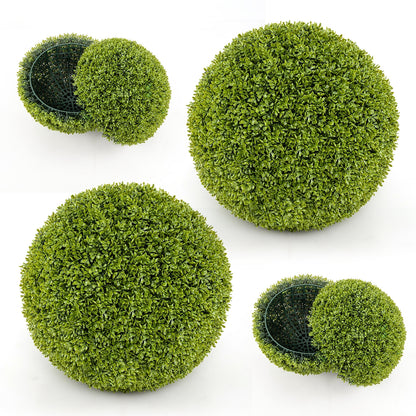 2 Pieces 20 Inches Artificial Sun-Protective Topiary Spheres for Patio Garden Front Door Balcony Backyard-M