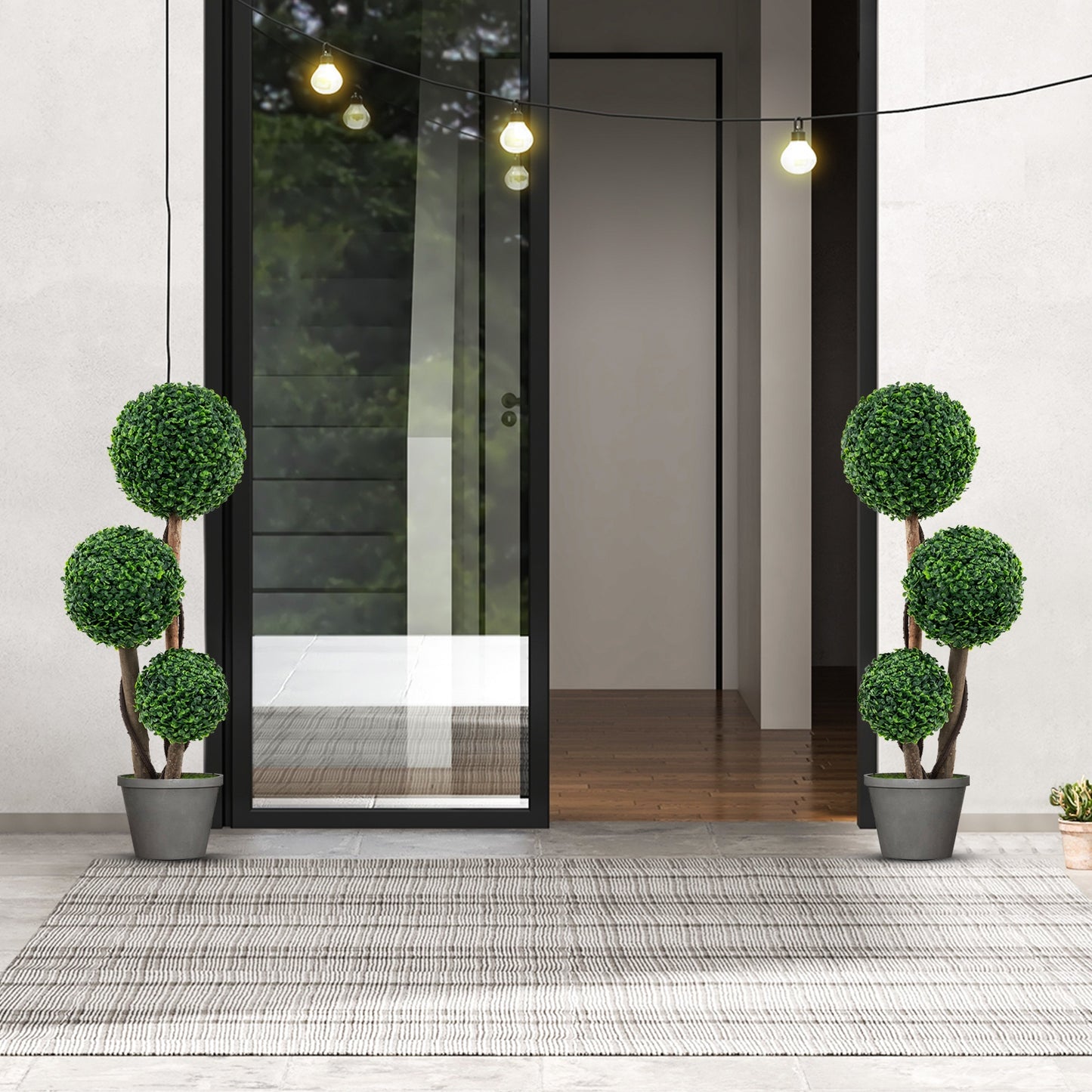 36 Inch Tall Artificial Boxwood Topiary Tree in Pot Kids Crystal