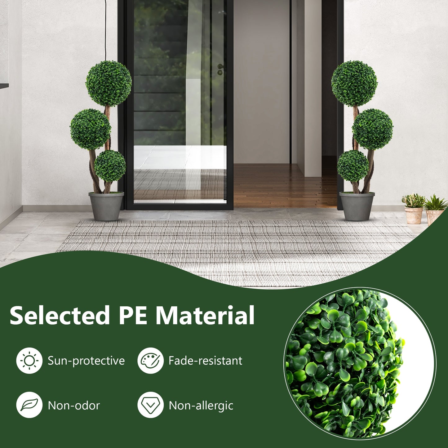 36 Inch Tall Artificial Boxwood Topiary Tree in Pot Kids Crystal