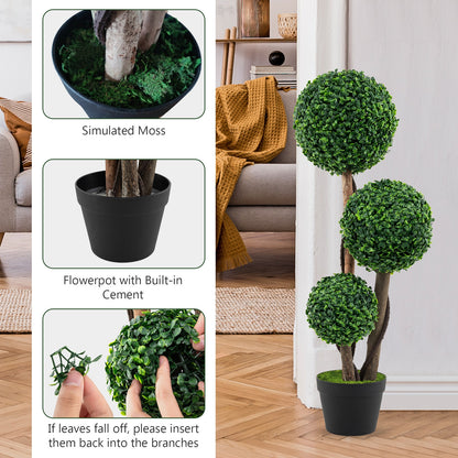 36 Inch Tall Artificial Boxwood Topiary Tree in Pot