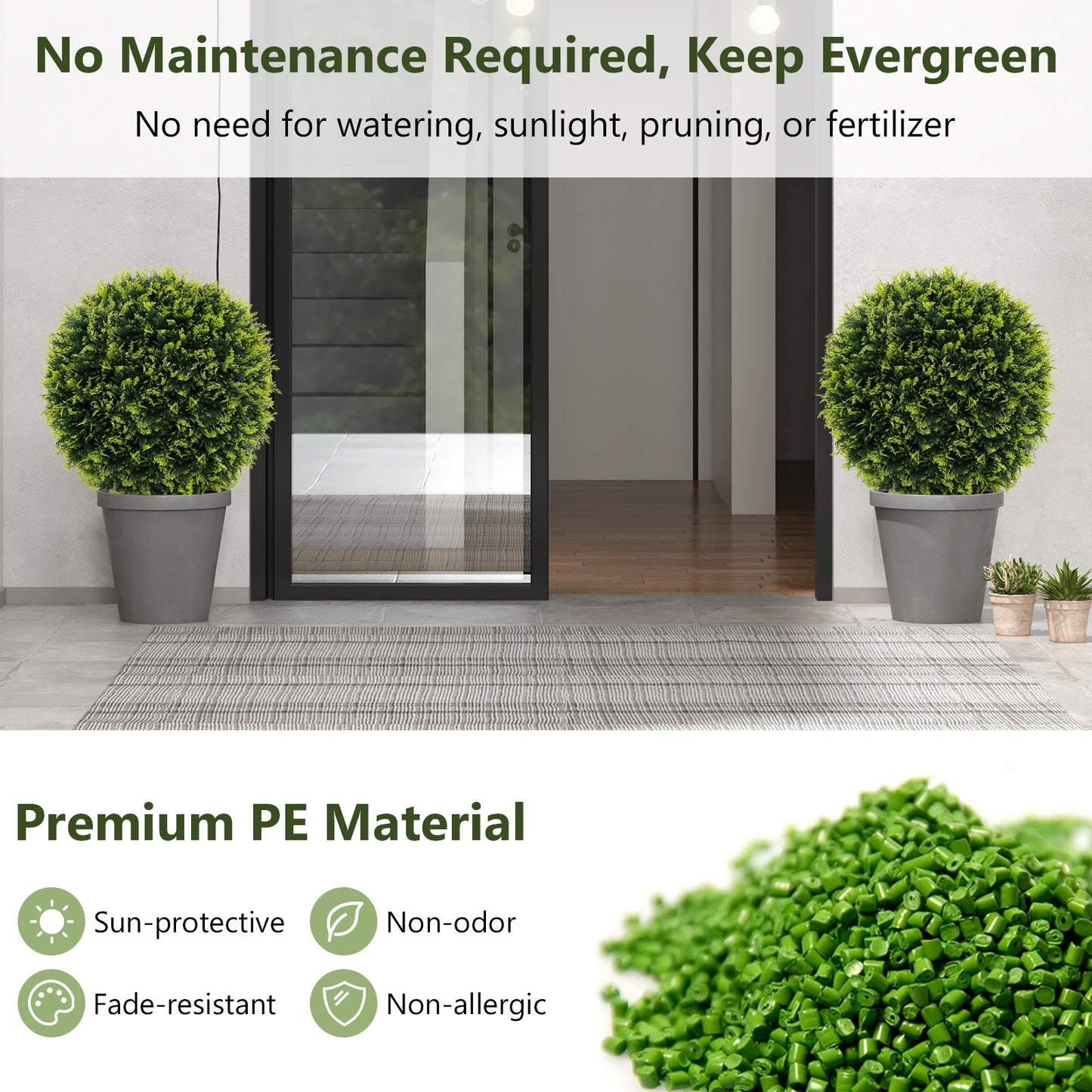 2 Pieces 18/22 Inches Indoor Outdoor Faux Decorative Balls for Patio Garden Front Door Balcony and Backyard-M Kids Crystal