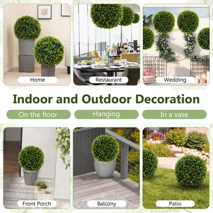 2 Pieces 18/22 Inches Indoor Outdoor Faux Decorative Balls for Patio Garden Front Door Balcony and Backyard-M
