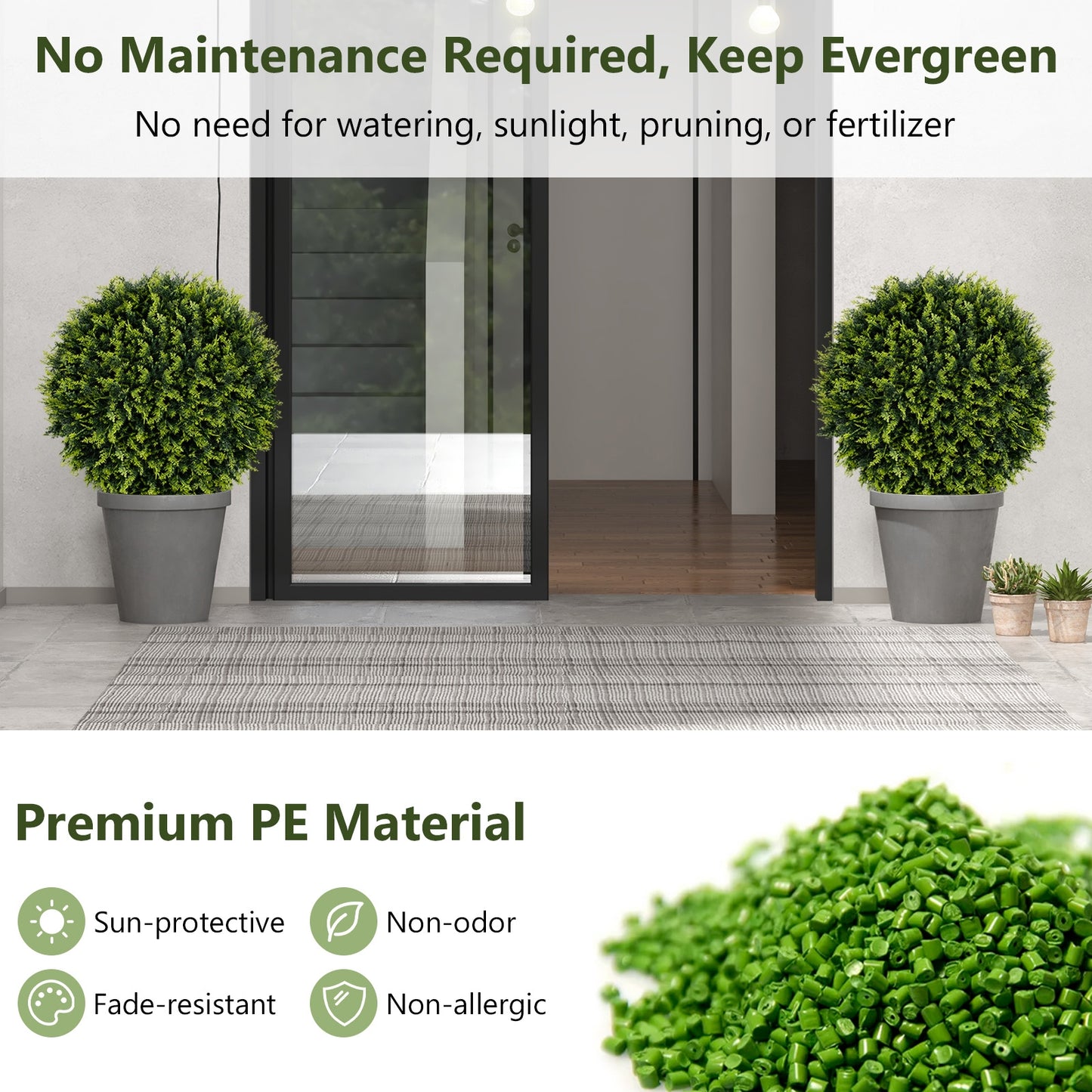 2 Pieces 18/22 Inches Indoor Outdoor Faux Decorative Balls for Patio Garden Front Door Balcony and Backyard-S Kids Crystal