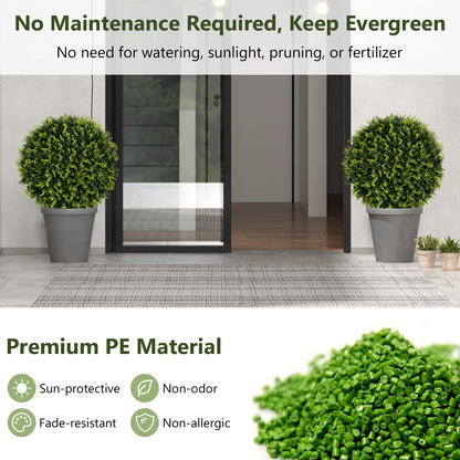 2 Pieces 18/22 Inches Indoor Outdoor Faux Decorative Balls for Patio Garden Front Door Balcony and Backyard-S