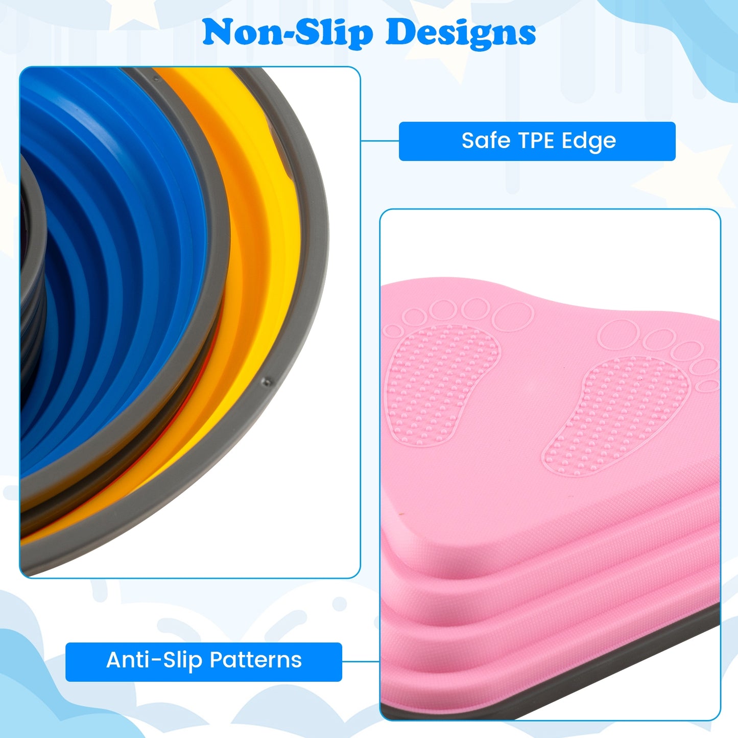 11 Pieces Kids Stepping Stones Stackable Balance Blocks Indoor Outdoor-Multicolor Kids Crystal