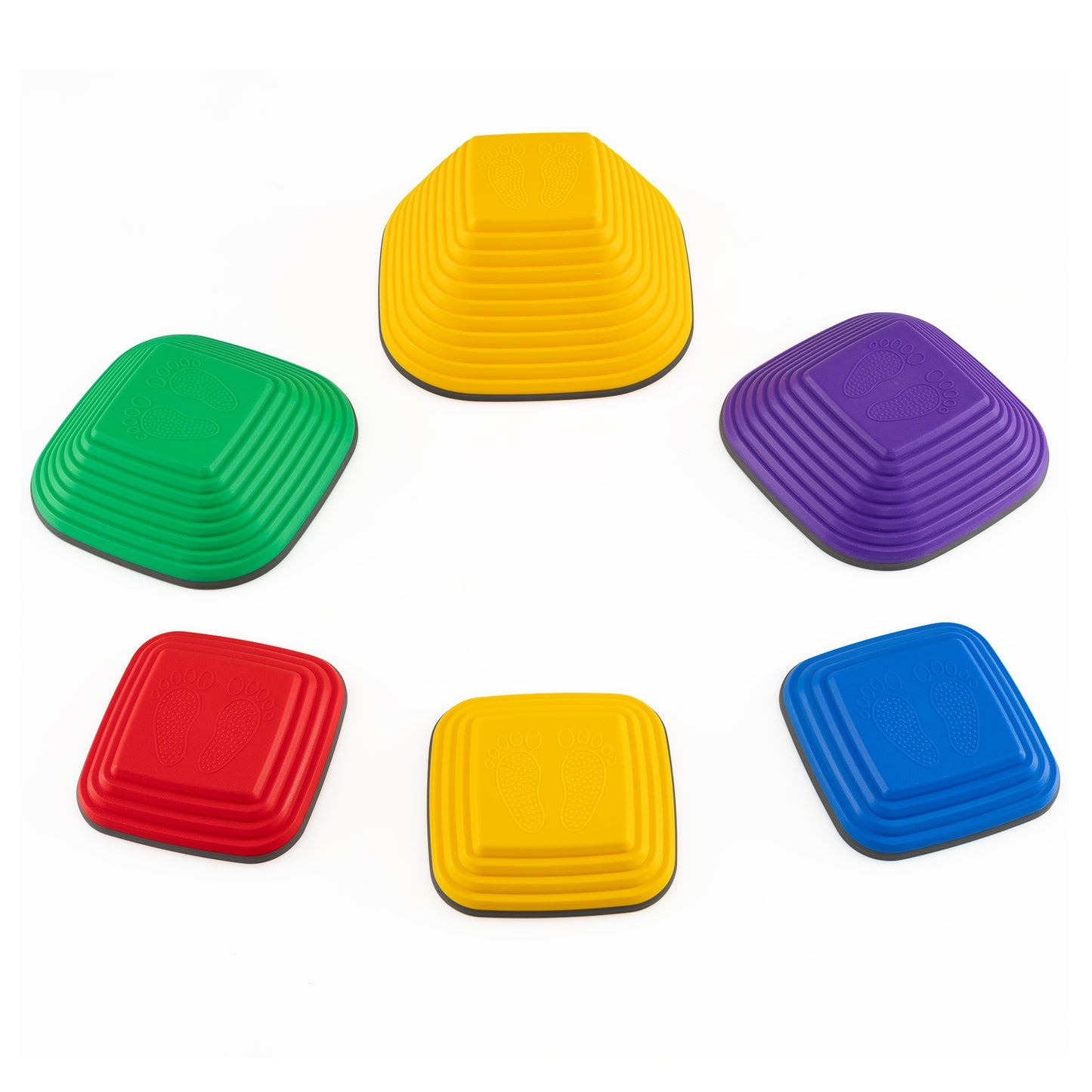 6 Pieces Kids Stepping Stone Square Balance Blocks Indoor Outdoor-Multicolor Kids Crystal