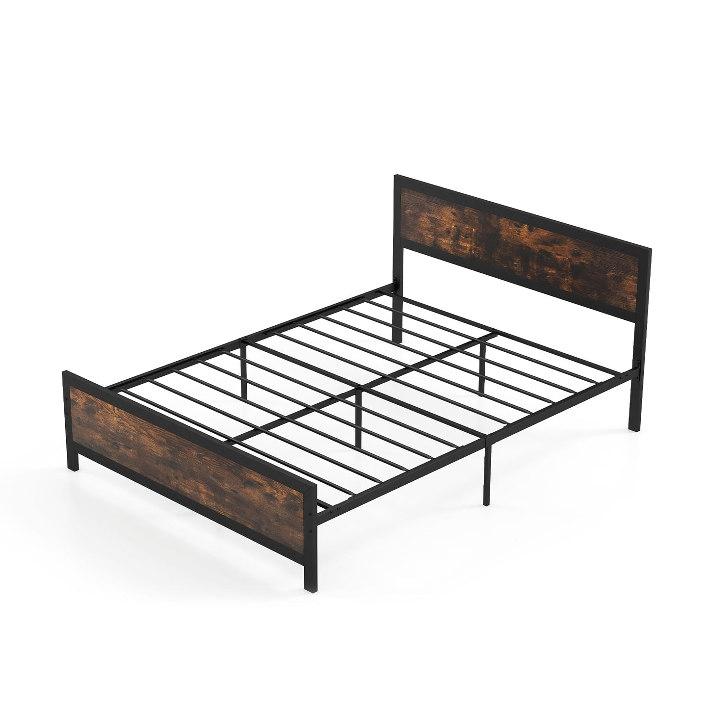 Metal Bed Frame with Headboard and Footboard-Queen Size Kids Crystal