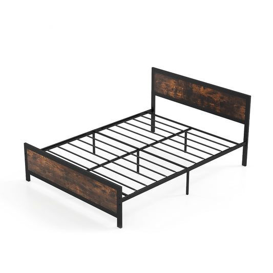 Metal Bed Frame with Headboard and Footboard-Queen Size Kids Crystal