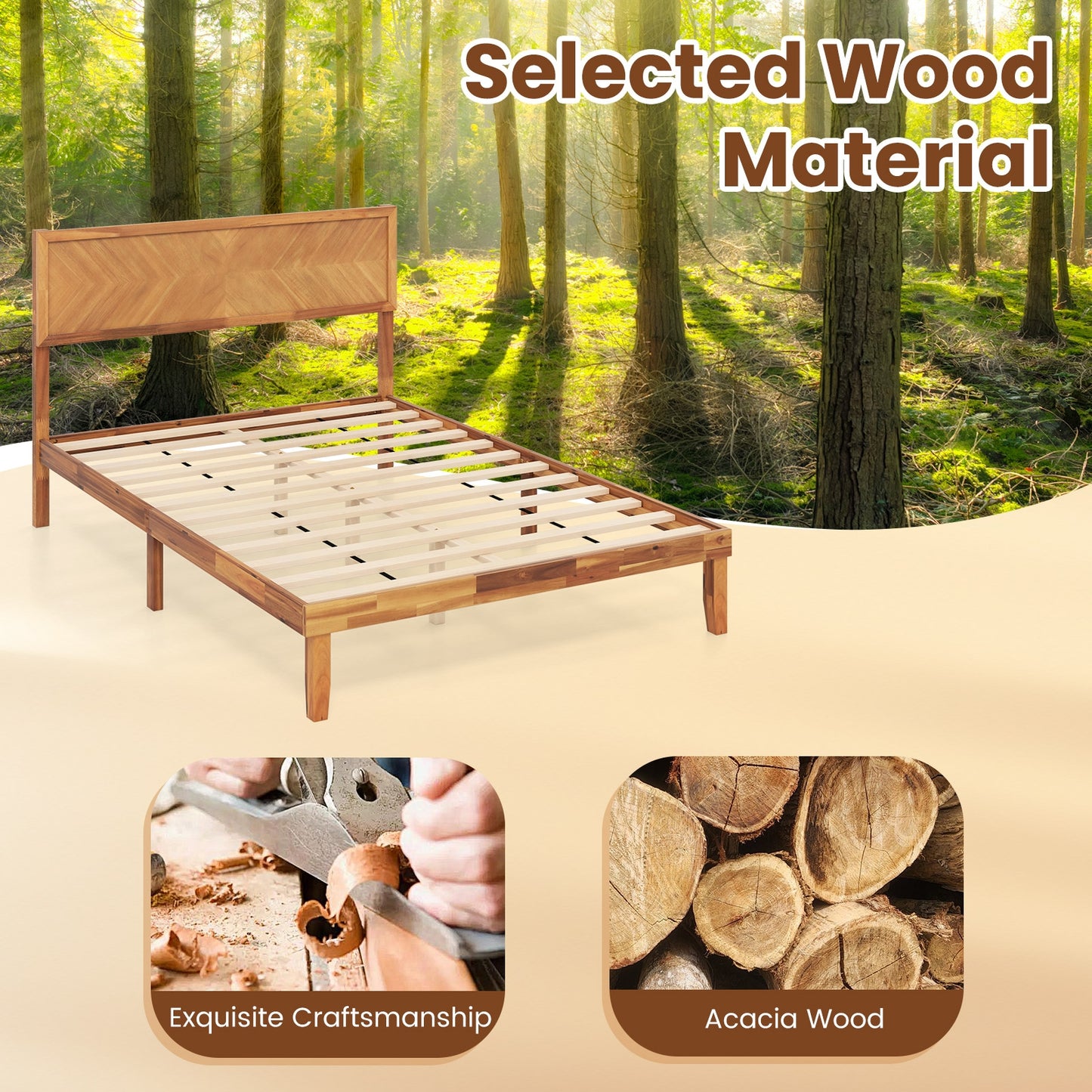 Twin/Full/Queen Size Bed Frame with Headboard and Storage Space-Full Size Kids Crystal