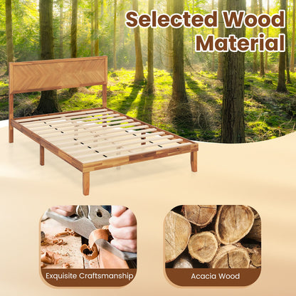 Twin/Full/Queen Size Bed Frame with Headboard and Storage Space-Full Size