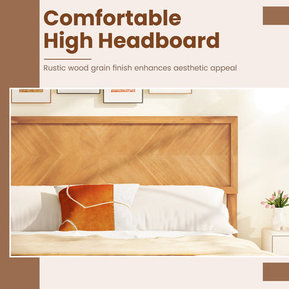 Twin/Full/Queen Size Bed Frame with Headboard and Storage Space-Full Size