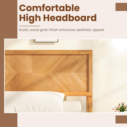 Twin/Full/Queen Size Bed Frame with Headboard and Storage Space-Twin Size