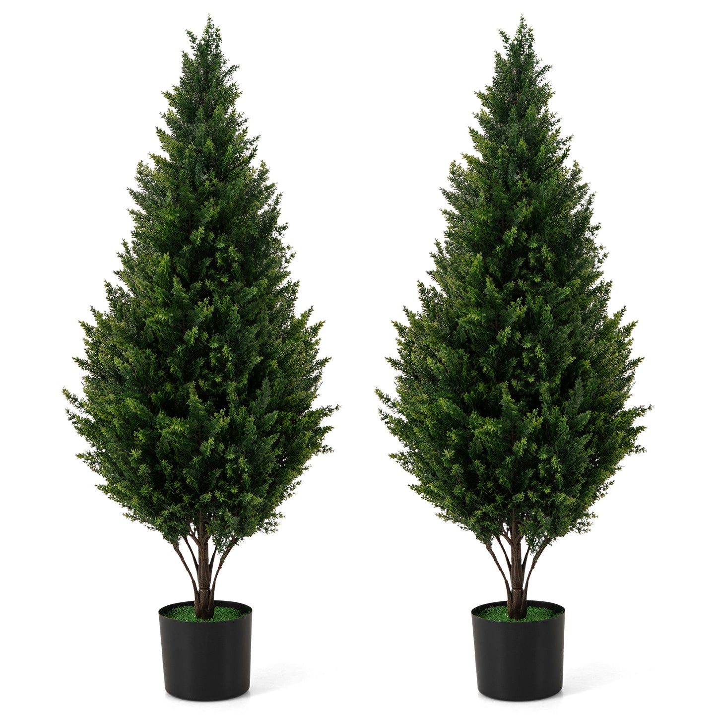 4 FT Artificial Topiary Tree Set of 2 for Indoor Outdoor Home Front Porch-Green Kids Crystal