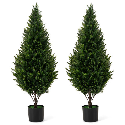 4 FT Artificial Topiary Tree Set of 2 for Indoor Outdoor Home Front Porch-Green Kids Crystal