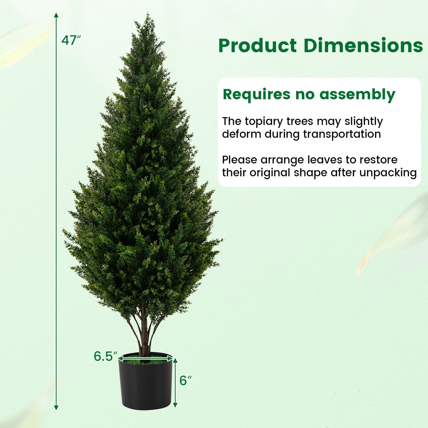 4 FT Artificial Topiary Tree Set of 2 for Indoor Outdoor Home Front Porch-Green Kids Crystal