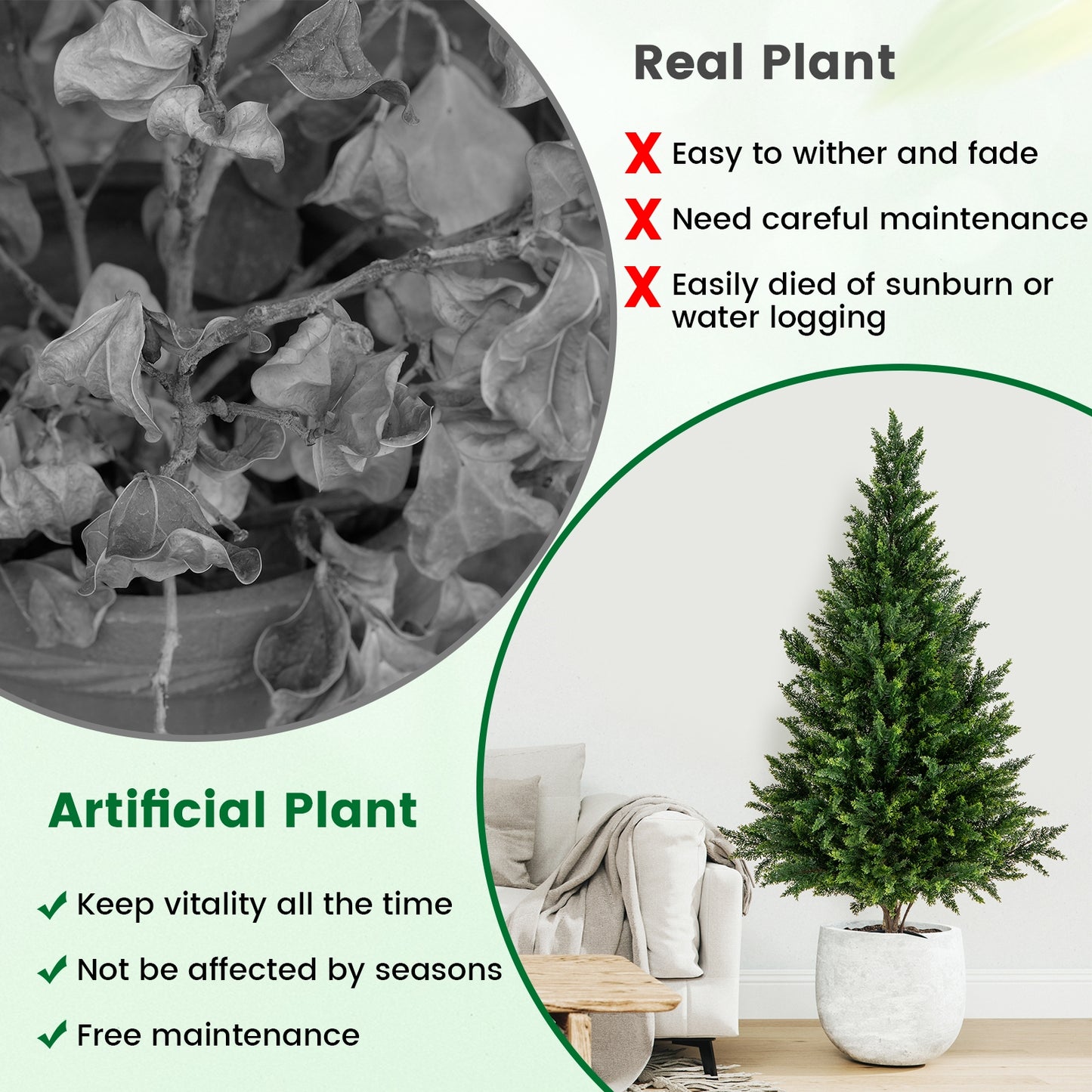 4 FT Artificial Topiary Tree Set of 2 for Indoor Outdoor Home Front Porch-Green Kids Crystal