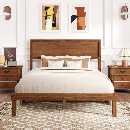 Twin/Full/Queen Size Bed Frame with Headboard and Wooden Slats Support-Full Size