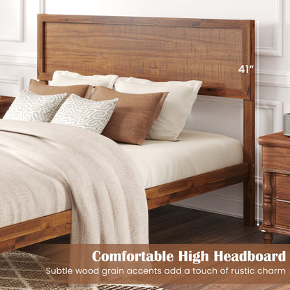 Twin/Full/Queen Size Bed Frame with Headboard and Wooden Slats Support-Full Size