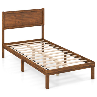 Twin/Full/Queen Size Bed Frame with Headboard and Wooden Slats Support-Twin Size