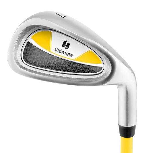 Individual Gold Club for Boys and Girls with Fiberglass Shaft and Headcover-Yellow Kids Crystal