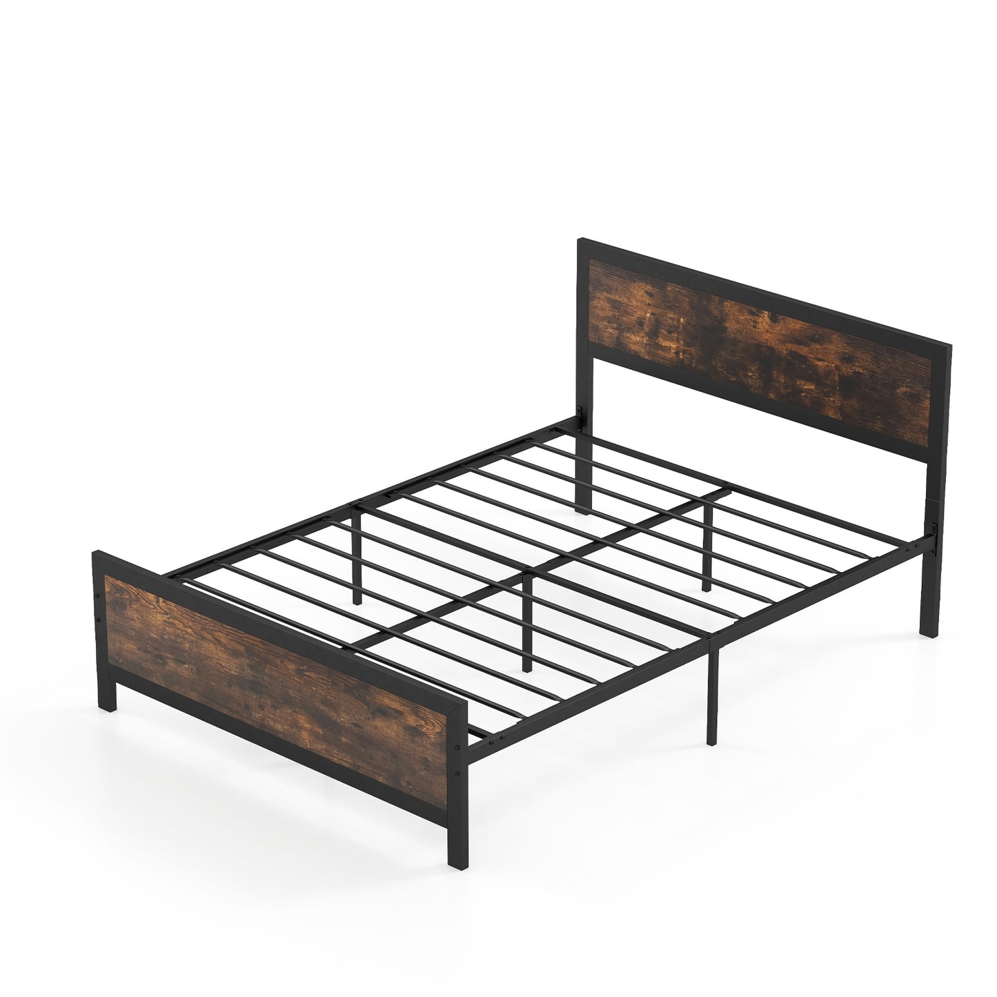 Metal Bed Frame with Headboard and Footboard-Full Size Kids Crystal