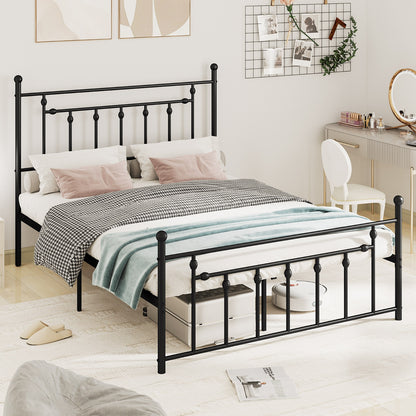 Full/Queen/Twin Size Heavy-duty Metal Bed Frame with Headboard-Queen Size