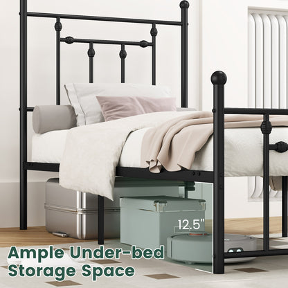 Full/Queen/Twin Size Heavy-duty Metal Bed Frame with Headboard-Twin Size