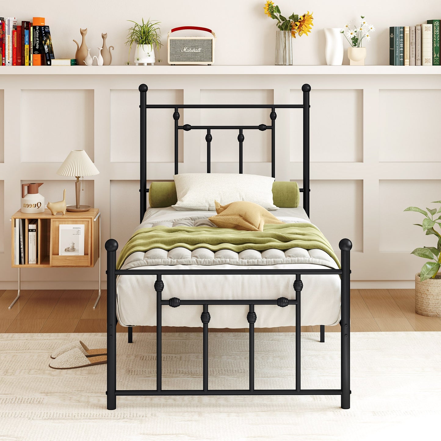 Full/Queen/Twin Size Heavy-duty Metal Bed Frame with Headboard-Twin Size Kids Crystal