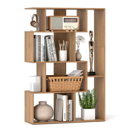 47 Inch 6-Cube Open-back Geometric Bookshelf for Bedroom Living Room-Natural