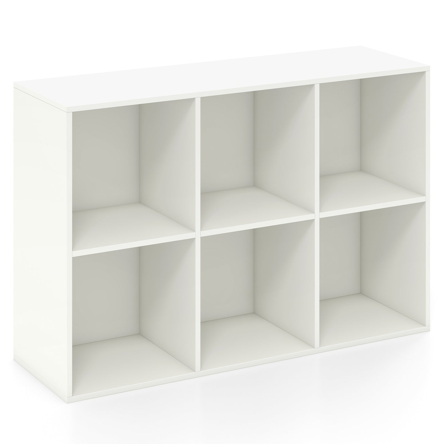 Modern 6-Cube Bookcase with Anti-tipping Kits for Bedroom Living Room-White Kids Crystal