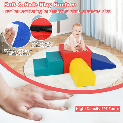 Climb and Crawl Foam Block Play Set for Infant Baby-Red