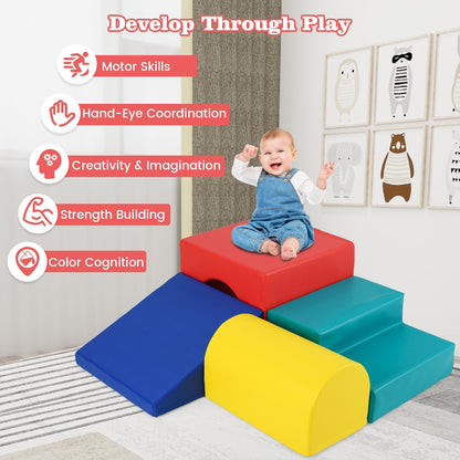 Climb and Crawl Foam Block Play Set for Infant Baby-Red