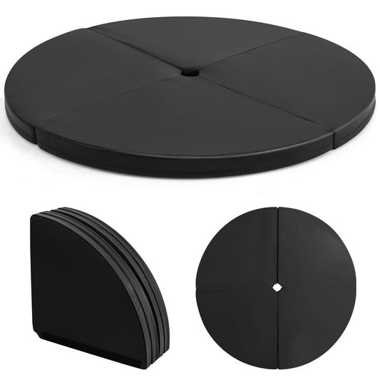 Pole Dance Crash Mat Round Portable Yoga Mat with EPE Foam-Black Kids Crystal